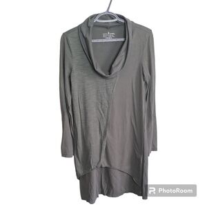 Neon Buddha Grey Multi Layered Mixed Media Cowl Neck Dress‎ Size XS